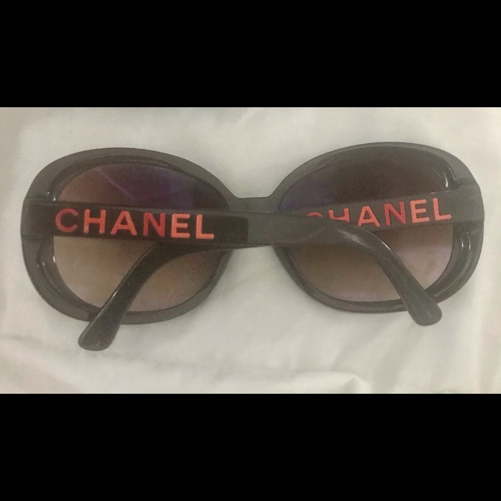 Chanel brown sunglasses with logo on side